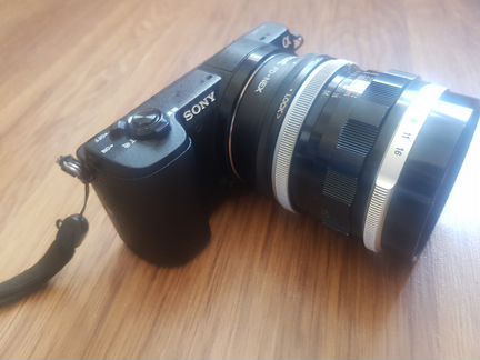 Фотоаппарат Sony A5100 c объективом Canon 50/f1.4