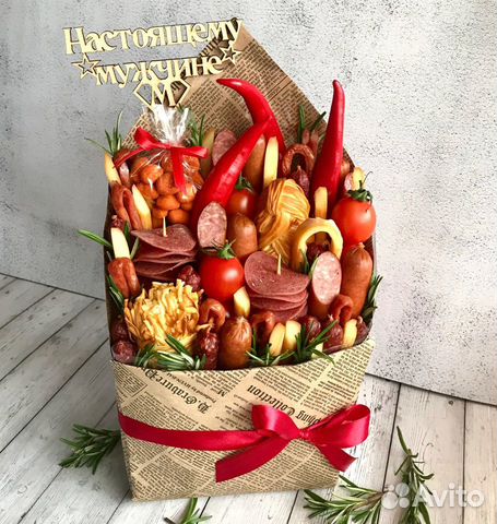 Подарок мужчине, съедобный букет