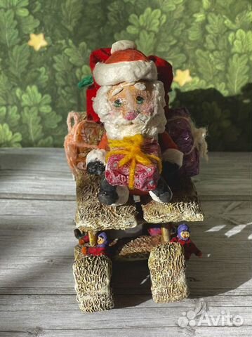 Дед мороз Ватная ёлочная игрушка в стиле СССР