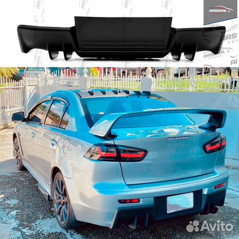 Диффузор в стиле EVO на задний бампер Lancer X