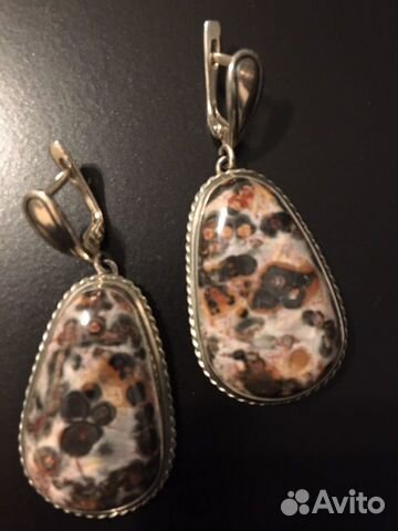Серьги серебро 925 с яшмой