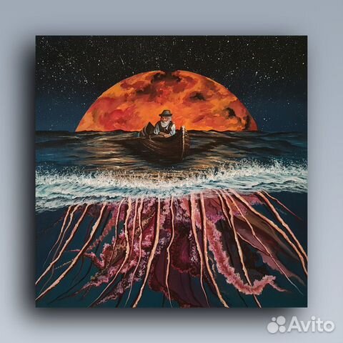 Светящаяся картина акрилом / сюрреализм