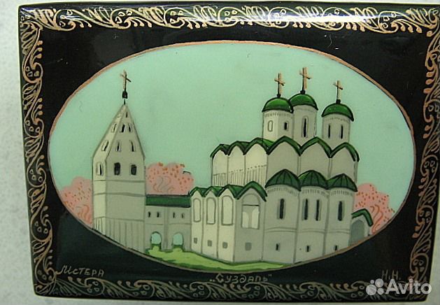 Шкатулка винтажная лаковая, Мстера, авторская