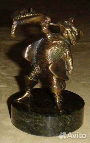 Подсвечник Кот в сапогах из бронзы