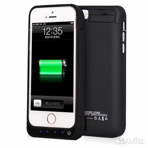Чехол-зарядка для iPhone 5/5S/5C 6500 Am (Черный)