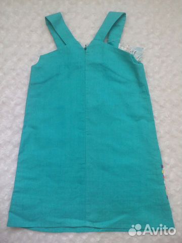 Льняной Новый сарафанчик для девочки ростом 116 см Льняной Новый сарафанчик для девочки ростом 116 см
