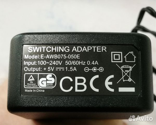 Switching Adapter model:E-AWB075-050E