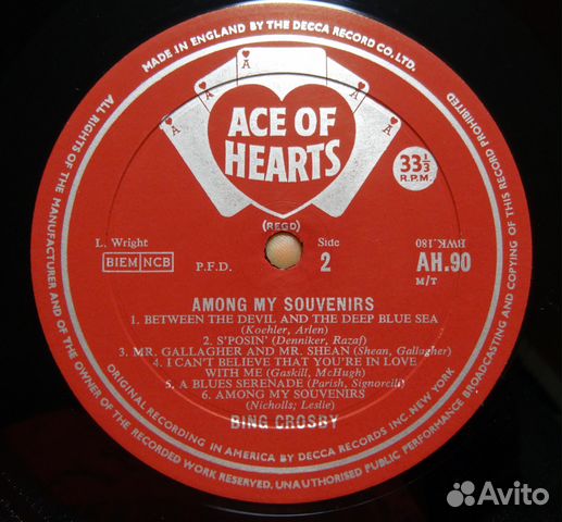 Bing Crosby Among My Souvenirs UK 50s LP Bing Crosby Among My Souvenirs UK 50s LP
