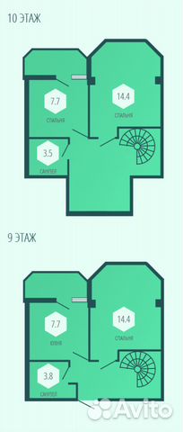 3-к квартира, 76.3 м², 9/10 эт.