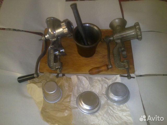 Ступка, мясорубка СССР чугунные и алюминиевые