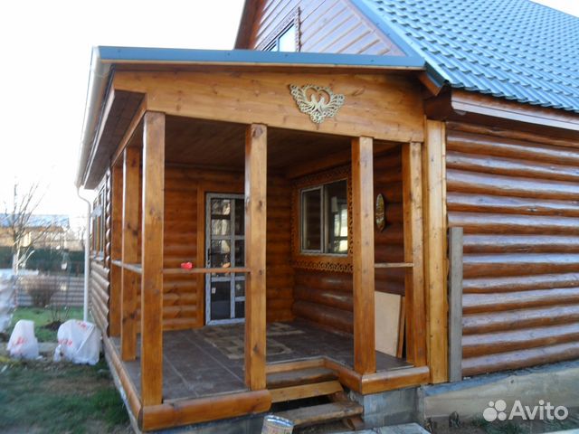 Сруб 6х9+2 с террасой крыша мансардная двухскатная Сруб 6х9+2 с террасой крыша мансардная двухскатная