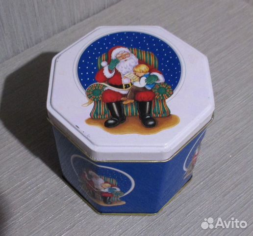 Жестяной короб-шкатулка для подарков Дед Мороз