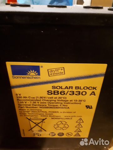 Аккумулятор Sonnenschein Solar Block SB 6/330 A