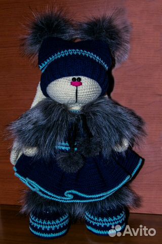 Зайка Мишель, вязаная игрушка