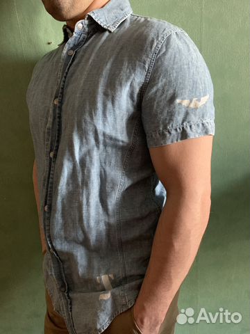 Рубашка мужская джинсовая Armani Jeans 46-48 р-р Рубашка мужская джинсовая Armani Jeans 46-48 р-р
