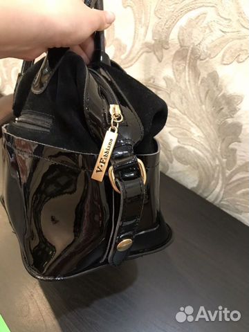 Сумка лак с замшей V.Fabbiano Сумка лак с замшей V.Fabbiano