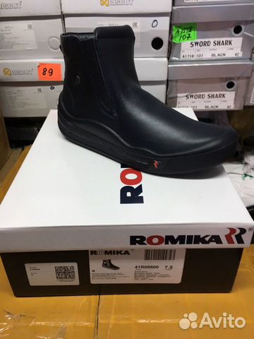 Ботинки romika осень-зима кожа тёмно-синие Ботинки romika осень-зима кожа тёмно-синие