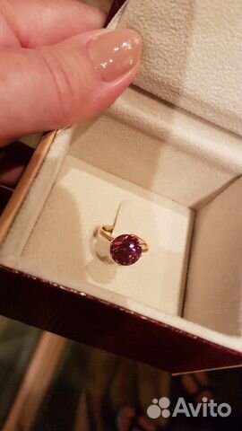 Золотое кольцо с цирконом гиацинт