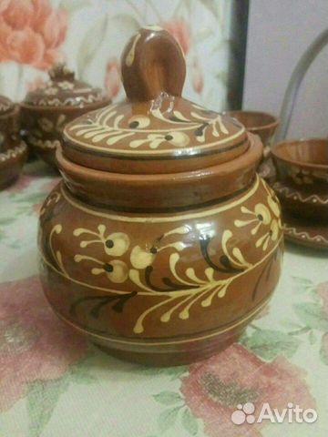 Глиняный кофейно-чайный сервиз