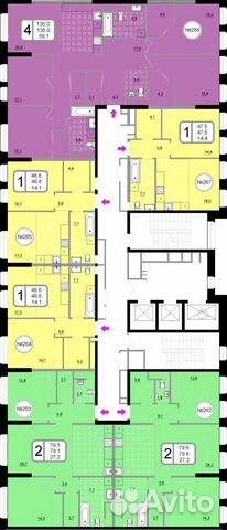 1-к квартира, 46.6 м², 21/22 эт.