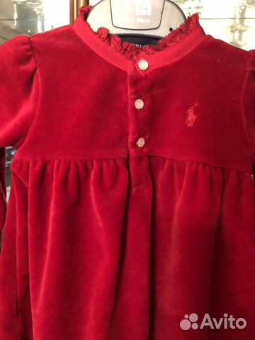 Платье Ralph Lauren бордовое винное бархат красное