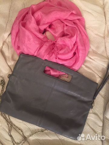 Клатч, сумка, серый цвет, экокожа фирма Calipso