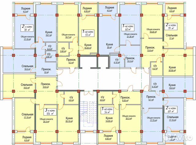3-к квартира, 103 м², 5/12 эт.