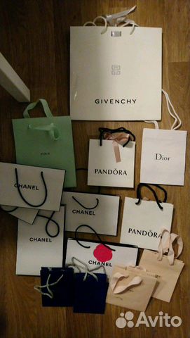 Фирменные пакеты Dior, Pandora, Chanel, Tous, Swar