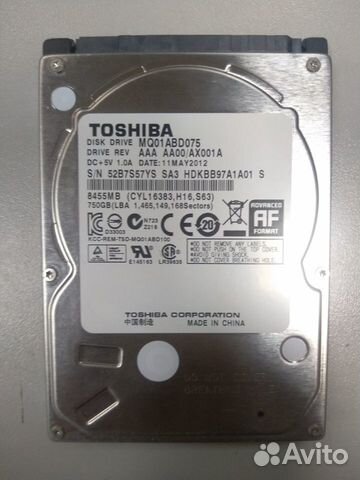 Toshiba MQ 01ABD075H 750 гб