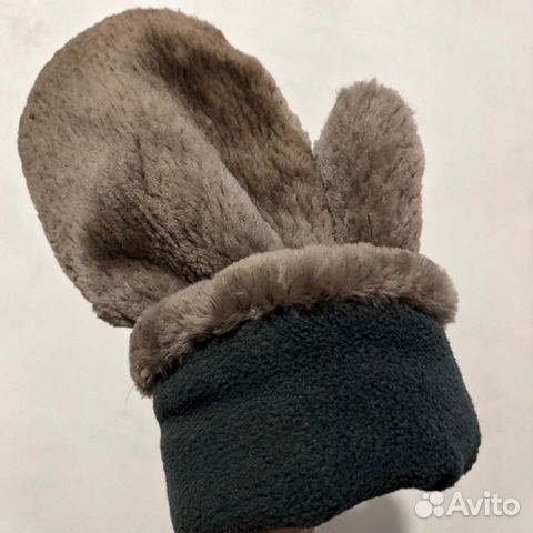 Варежки мужские, мех стриженый бобер Варежки мужские, мех стриженый бобер