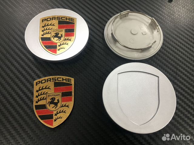 Колпачки в диски серебро 4 штуки для Porsche