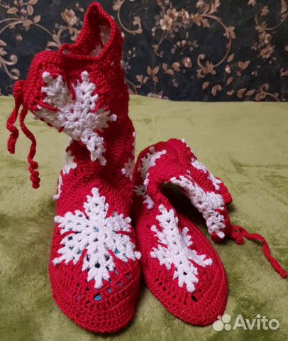 Вязаные сапожки