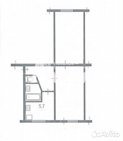 2-к квартира, 42.1 м², 5/5 эт.