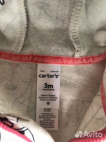 Утеплённый слип Carters с начесом 3 М Утеплённый слип Carters с начесом 3 М