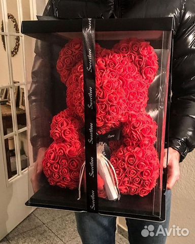 Мишка из роз. Подарочная упаковка