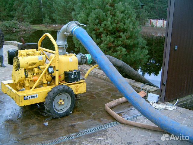 Аренда насосов и мотопомп. Откачка, водопонижение