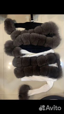 Кардиган новый (кофта с мехом финского песца)
