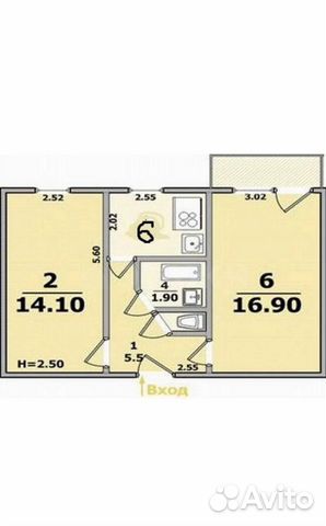 2-rums-lägenhet, 40 m2, 2/5 golvet. 89103811647 köp 3