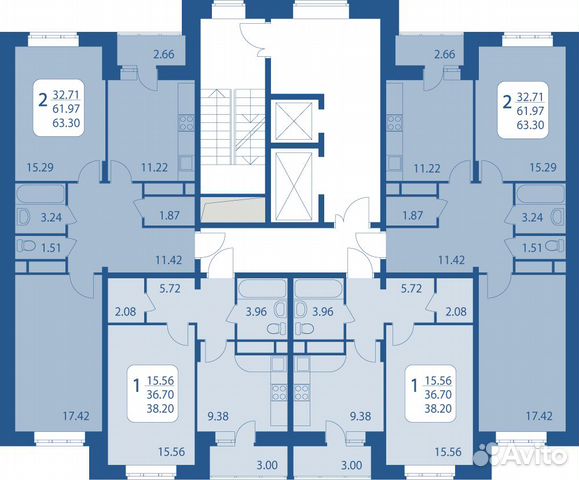 1-к квартира, 38.3 м², 12/17 эт.