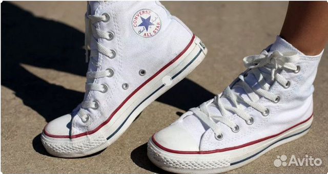 Кеды Конверс Высокие Новые Converse High белые