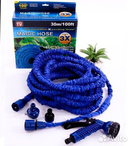 Magic hose 30 метров садовый шланг растягивающийся Magic hose 30 метров садовый шланг растягивающийся