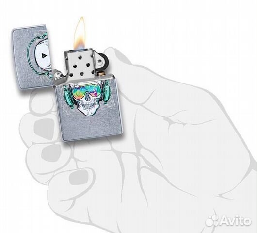 Зажигалка Skull Headphone Design zippo