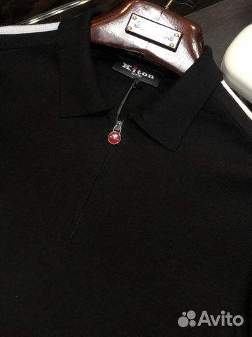 Kiton трикотажное поло чёрное Kiton трикотажное поло чёрное