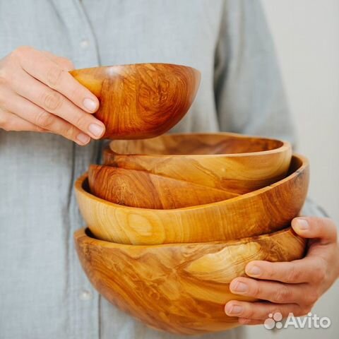 Деревянная посуда, миска, глубокая тарелка, блюдо