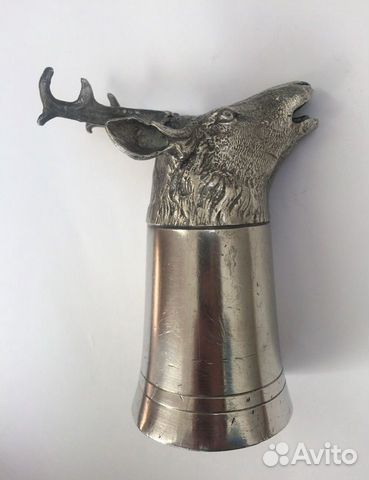 Старый оловянный кубок, чарка-перевертыш Олень