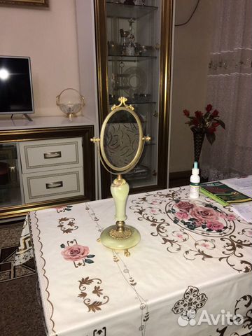 Зеркало из оникса винтажное антиквариат