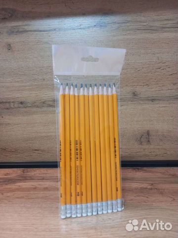 Простые карандаши с ластиком HB, набор 12 шт