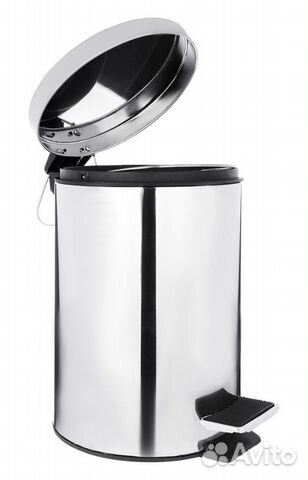 Ведро с педалью для ванной комнаты, 8л, хром, мета
