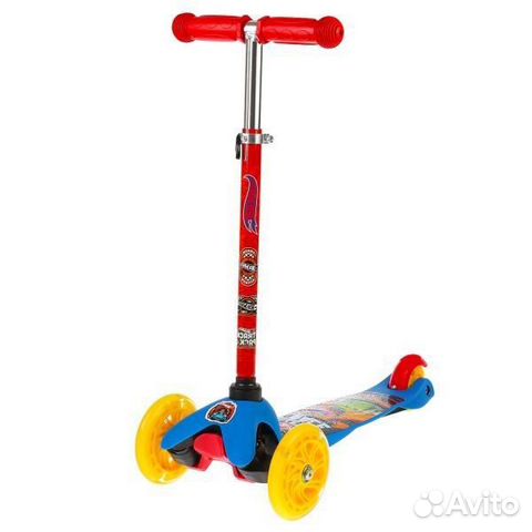 Самокат 3 колеса принт Хот Вилс 120*80