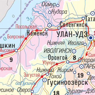 Карта Республики Бурятия (настенная)